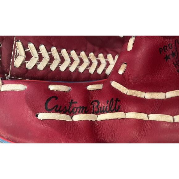 VTG B-Line B Line Baseball Glove Red White Blue Leather Custom Built 900 Taiwan - Picture 5 of 12